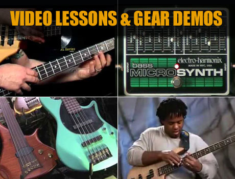 Watch bass video lessons and product demos